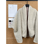 原厂面料27.4%绵羊毛10%马海毛 秋冬落肩宽松羊毛外套毛呢大衣