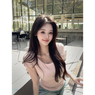 显瘦修身 babypink小粉t 柔软亲肤但不透 T恤 嫩嫩