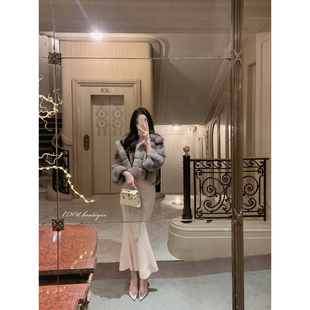 巨显瘦 CHU小初 鱼尾裙 拿手 细腻羊毛针织半裙 恋恋鱼尾