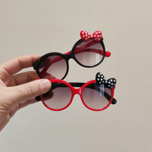 墨镜防紫外线眼镜潮 蝴蝶结可爱韩版 宝宝太阳镜女童2 6岁幼儿时尚