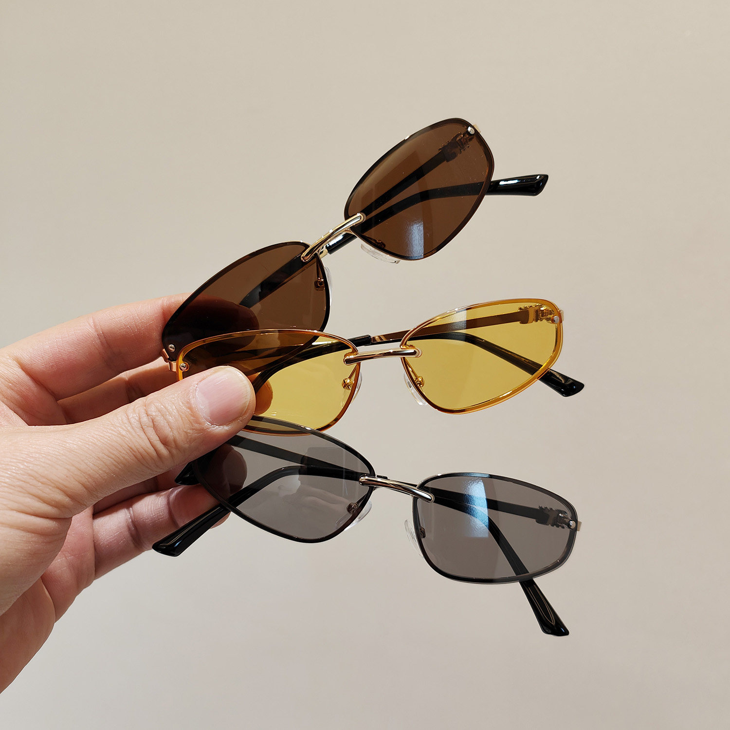 26新款儿童太阳镜时尚韩版个性宝宝凹造型高级感金属框墨镜潮酷