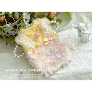 宠物手工毛衣秋冬服装保暖暖和背心小马约克夏犬甜美裙子马尔济斯