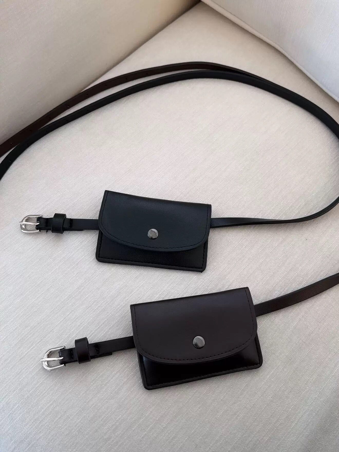 十三行WAITMORE 小众高感零钱包迷你腰包方形皮带卡包PU皮包0526图片