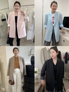 十三行widelia陈姬儿春季韩版气质西装女宽松两粒扣休闲外套7009