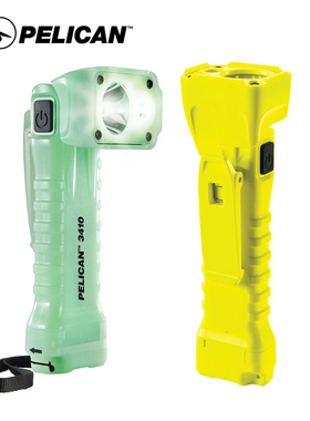 美国PELICAN 3410 3415户外荧光防水防爆LED消防手电筒拐角胸灯