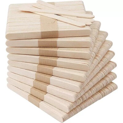 50 PCS Natural Wood Popsicle Sticks Wooden Popsicle Stick Ho