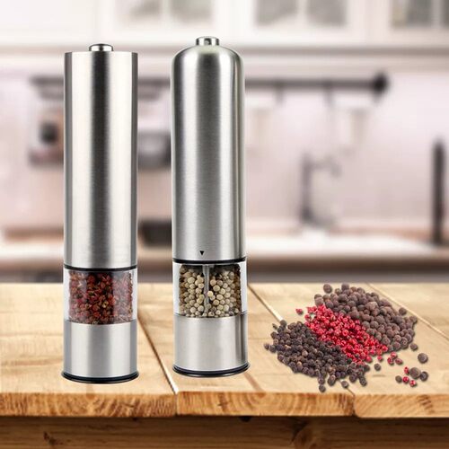 Electric Salt and Pepper Grinder Set Shaker Mills Adjustable