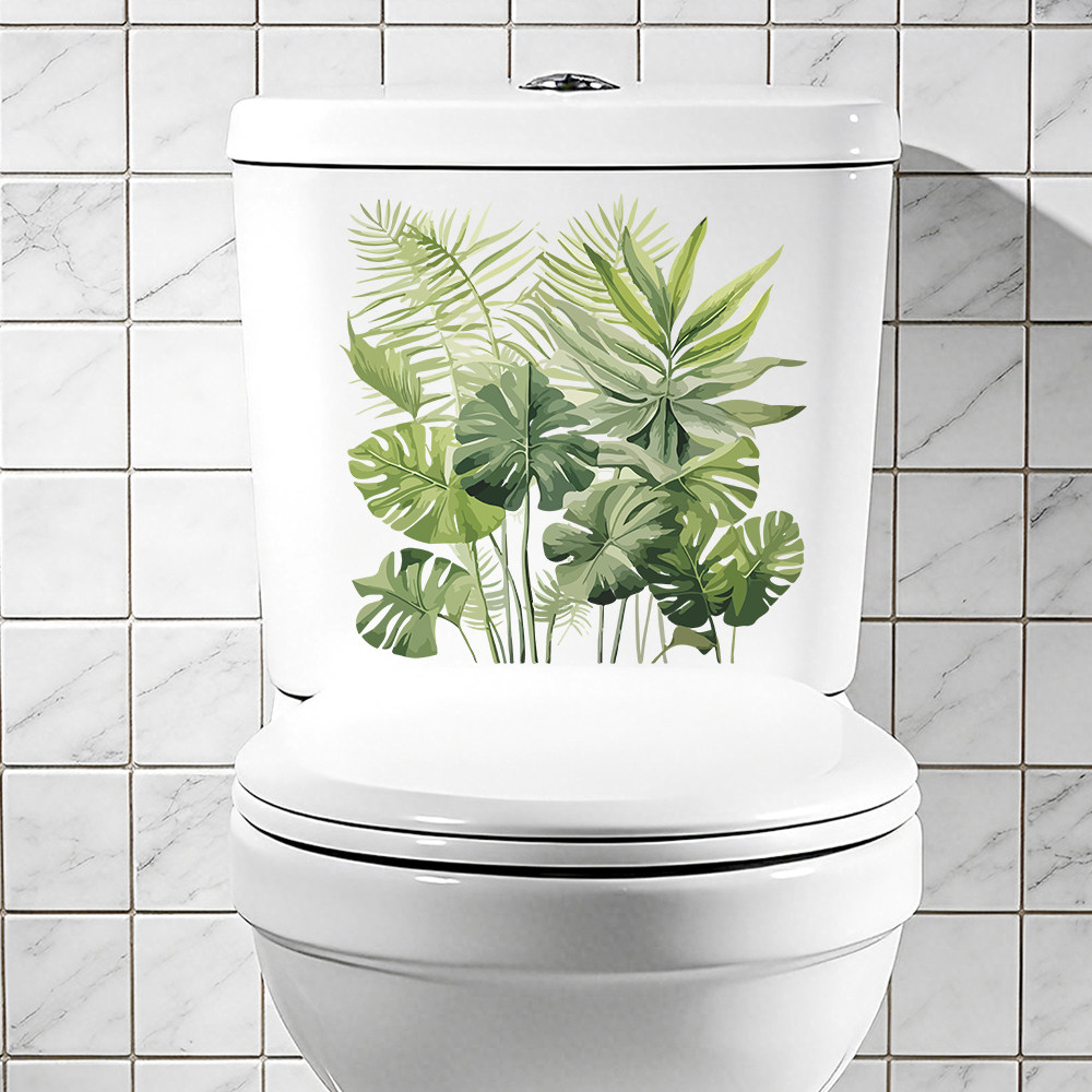 LANAN 手绘植物自粘贴纸墙贴家用美化壁纸马桶盖贴花浴室装饰贴画