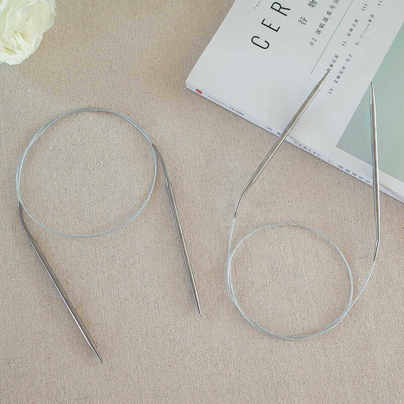 编织工具80CM三燕环形针不锈钢圈针手编毛衣针钢丝环针6-16号针