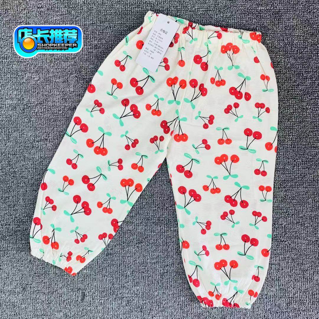 儿童夏季灯笼裤男女宝宝防蚊裤犁地汗布薄全棉纯棉长裤家居裤包邮
