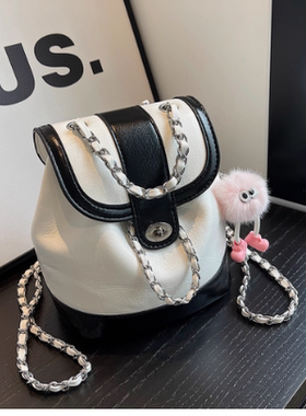 韩国轻奢小众Cardinal red小香风链条包牛皮复古单肩包真皮双肩包