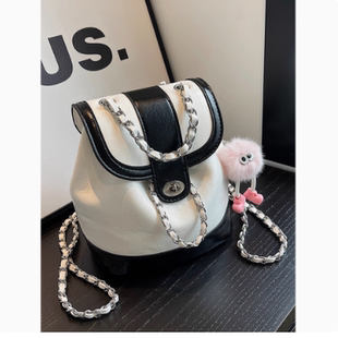 韩国轻奢小众Cardinal red小香风链条包牛皮复古单肩包真皮双肩包