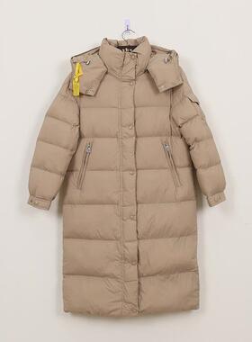 鸭鸭羽绒服商场同款2024年新款女加长款加厚修身连帽YA4B002985E