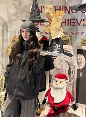 4video自制 黑色百搭双层四季穿中性风小众帅气三防面料风衣外套