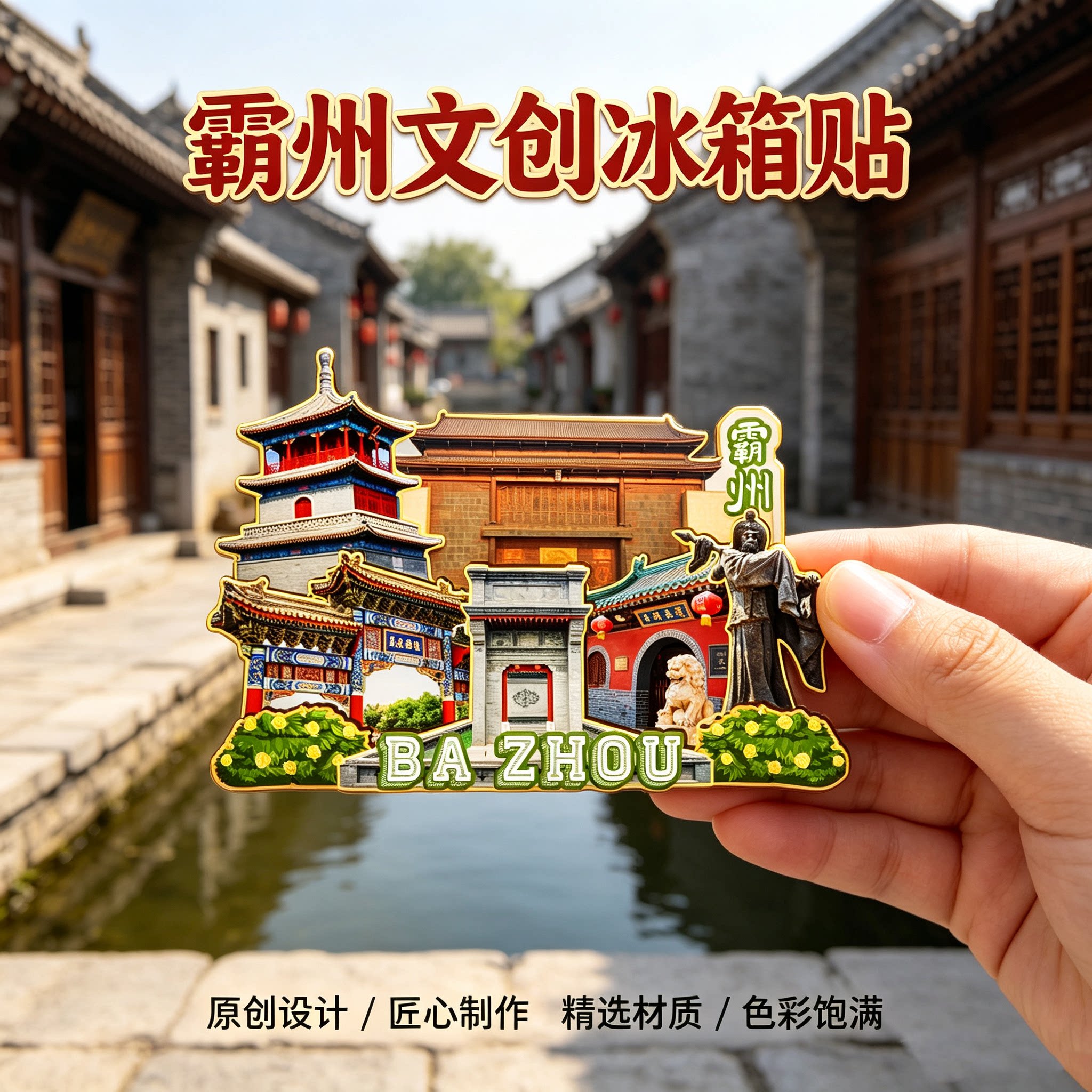 廊坊霸州木质磁吸冰箱贴纪念品