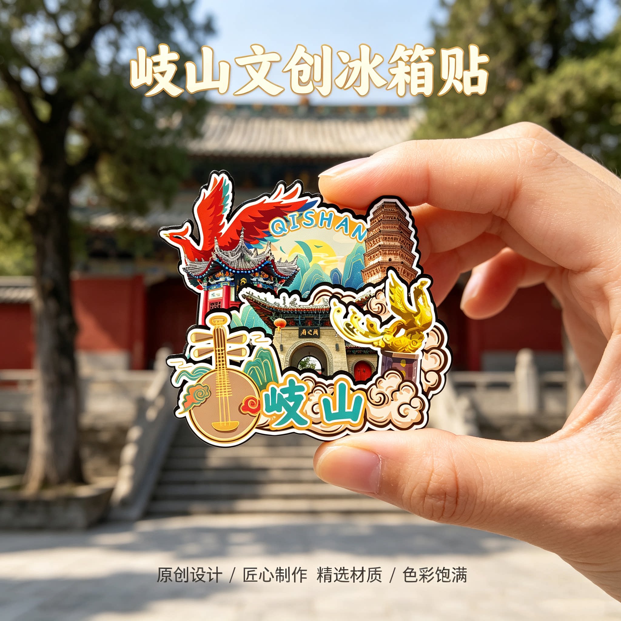 宝鸡岐山木质磁吸冰箱贴纪念品
