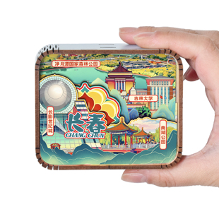 长春净月潭长影世纪城木质文创旋转音乐八音盒旅游伴手礼纪念品