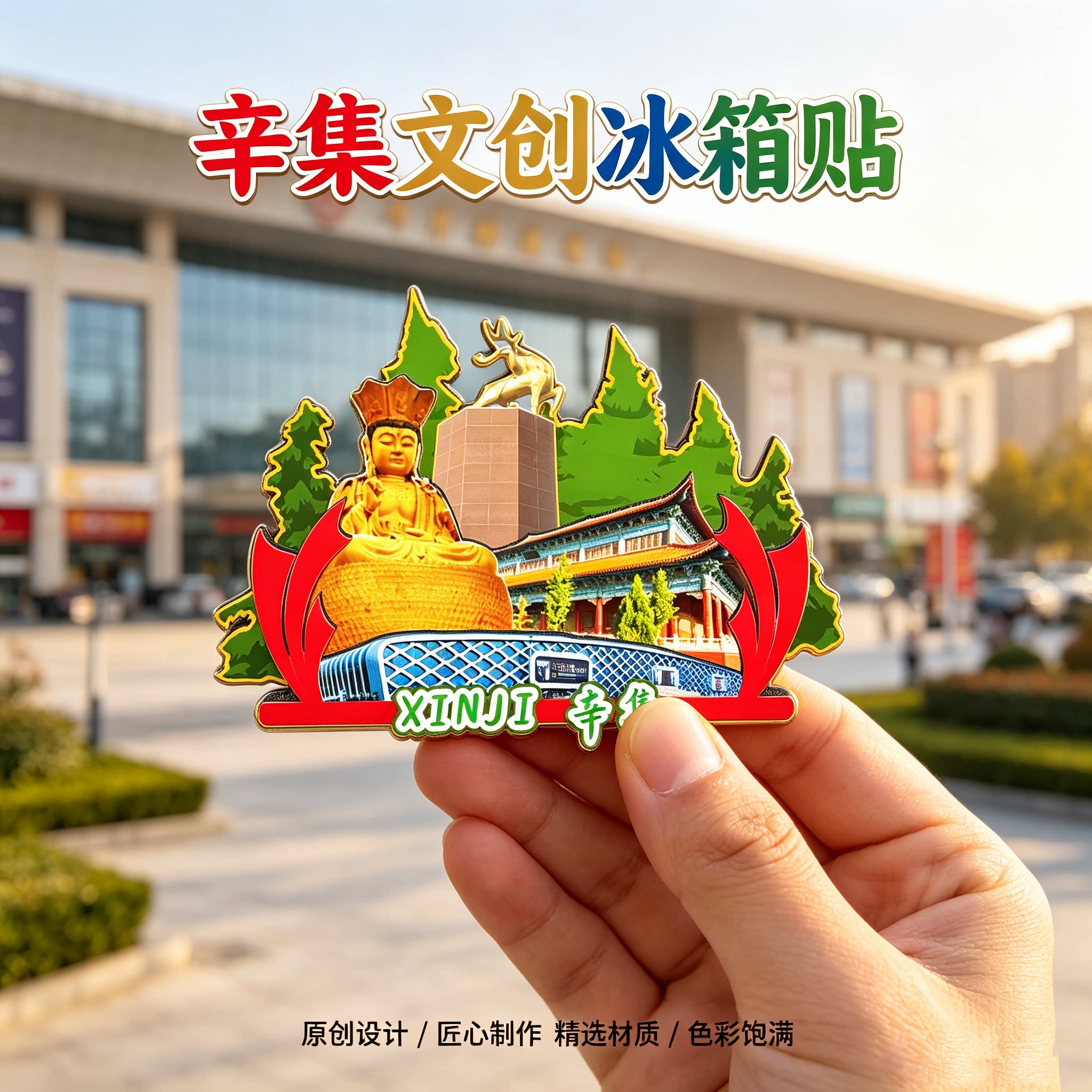 石家庄辛集木质磁吸冰箱贴纪念品