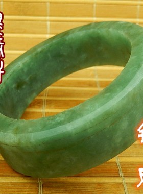 57mm冰糯老坑种满绿色宽版明料 翡翠玉原石A货厚桩大号手镯毛胚