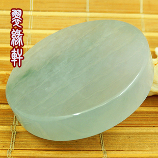 缅甸翡翠高端抛光圆牌明片料 玉原石A货高冰老坑种厚桩手镯芯毛料
