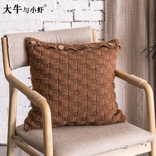 北欧ins风流苏球球抱枕套靠垫子