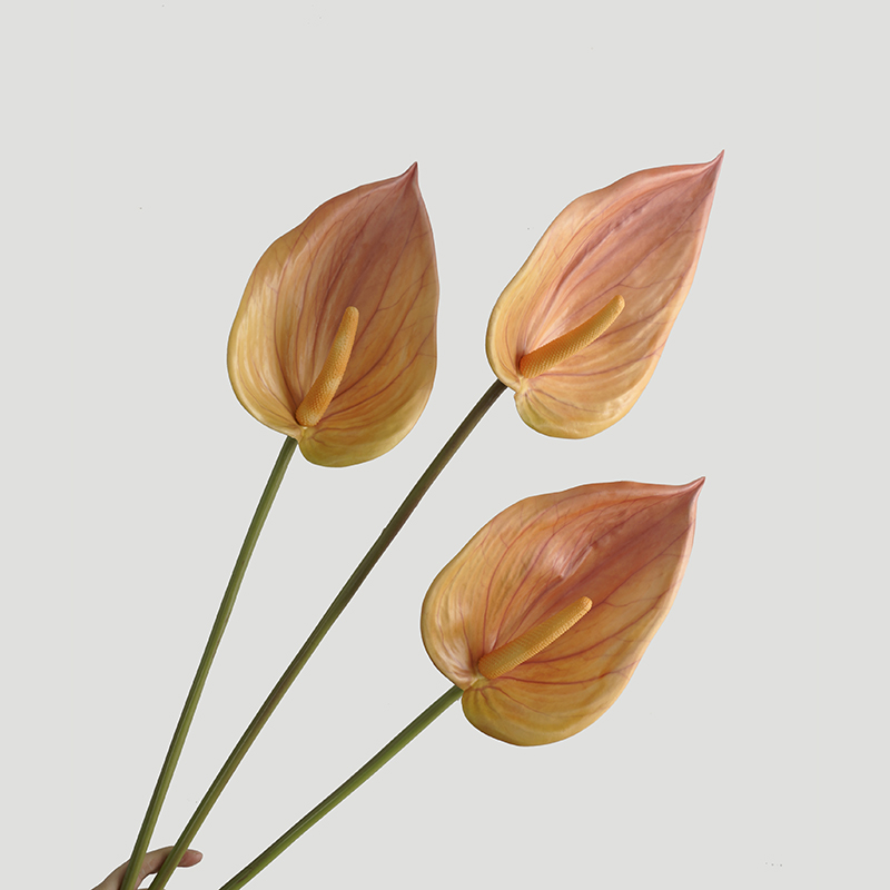 新中式家居布置仿真手感白掌绿掌粉紫掌 客厅家居布置仿真观音莲