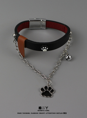 个性设计猫爪铃铛手环气质少女心