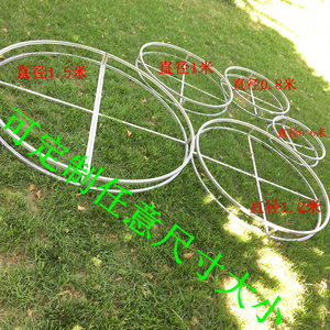 新款婚庆铁艺吊顶圆环珠帘圆形花环镀锌方管吊环线帘婚礼舞台悬空