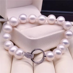 强光 正品 圆形 11mm 送妈妈婆婆 假一赔十天然淡水珍珠手链项链10
