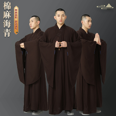 棉麻海青僧服居士服不透明