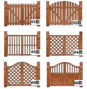 栅栏门碳化防腐木围栏户外庭院围墙院子篱笆隔离护栏花园木门定制