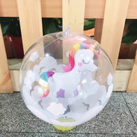 ins网红戏水球儿童充气球孩子球中球火烈鸟独角兽玩具立体沙滩球