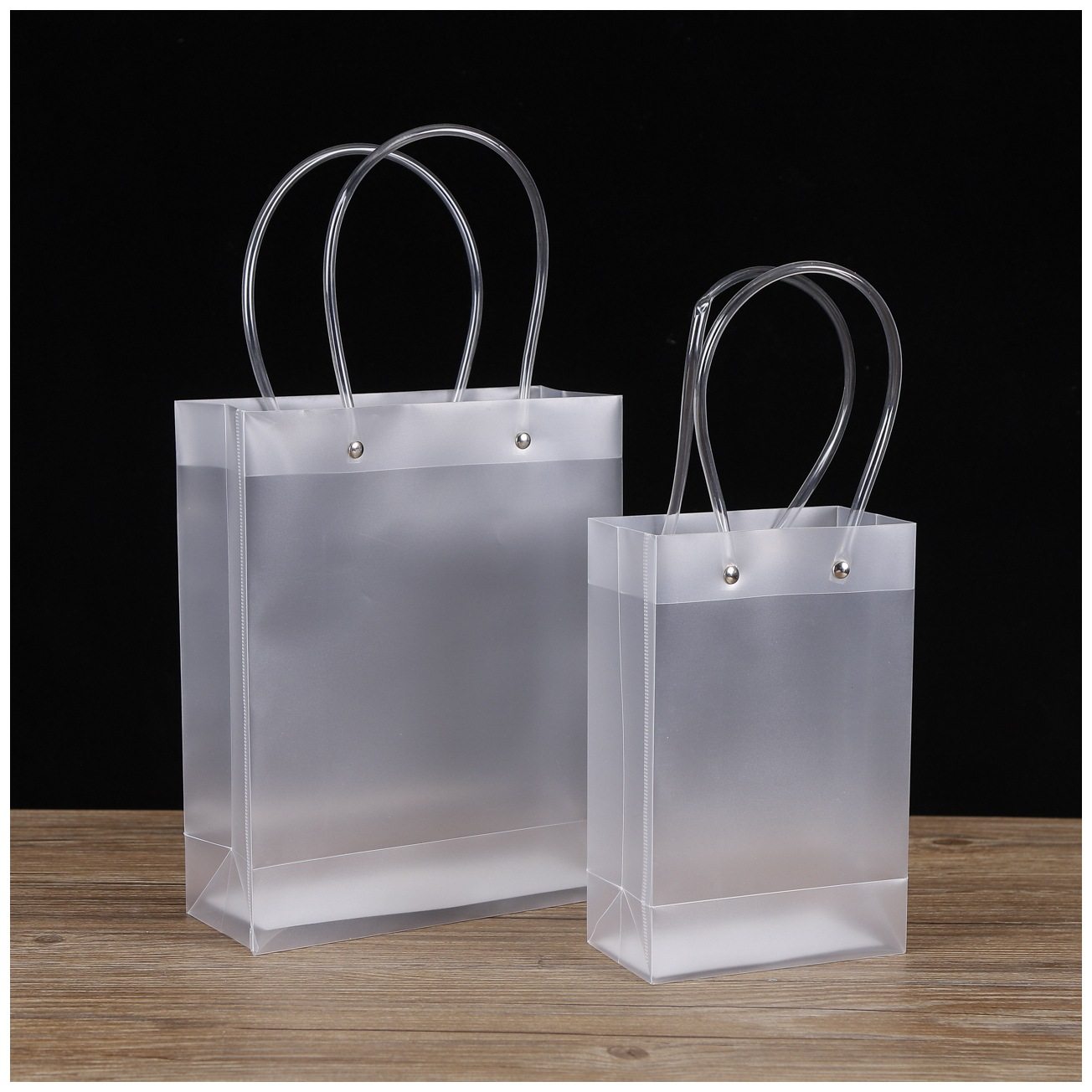 定制透明pp塑料手提袋定做饮料礼品包装袋pvc磨砂购物袋可印