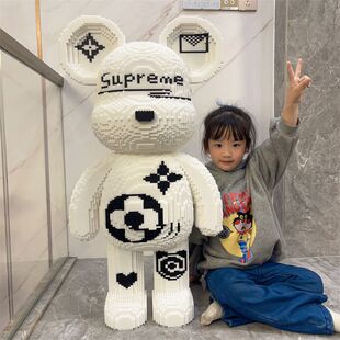 网红超大暴力熊系列积木玩具小颗粒积木暴力熊积木客厅摆件大