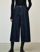 长绒棉莱赛尔轻薄加绒时髦雅痞宽松直筒七分牛仔裤 开间 秋冬神裤