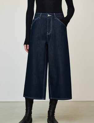 开间/秋冬神裤 长绒棉莱赛尔轻薄加绒时髦雅痞宽松直筒七分牛仔裤