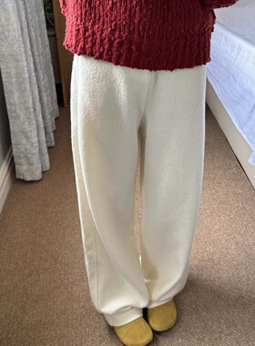 MAISON 冬日6色/圈圈全羊毛保暖厚实修饰腿型镰刀弧形裤