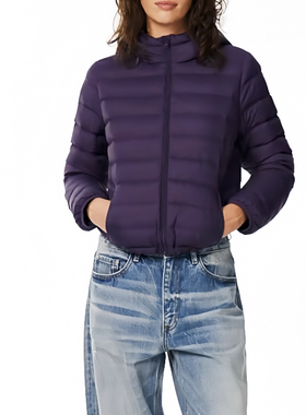 alright  90白鸭绒宽松正肩短款连帽外套绗缝轻薄羽绒服