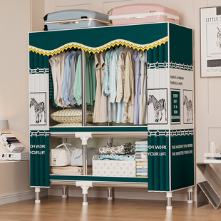 简易组装衣柜家用卧室出租房用布艺衣柜多层儿童收纳柜挂衣橱柜子