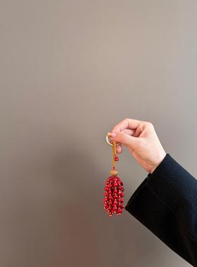 C&Y果壳挂饰~红豆挂件《红红火火相思豆》小众设计新年款车钥匙扣