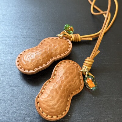 C&Y花生挂件～2024好事发生 手工牛皮挂饰 真皮包挂 好柿花生包宠