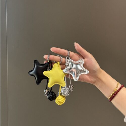 C&Y头层小羊皮星星挂件～真皮钥匙扣圈mini包包挂饰小众高级感