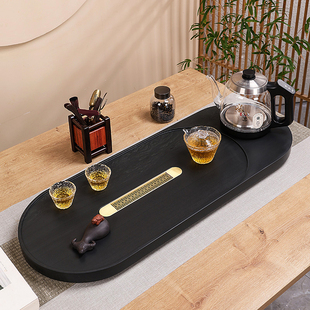 天然2023新款家用乌金石茶盘套装全自动一体带电磁炉烧水壶大茶台