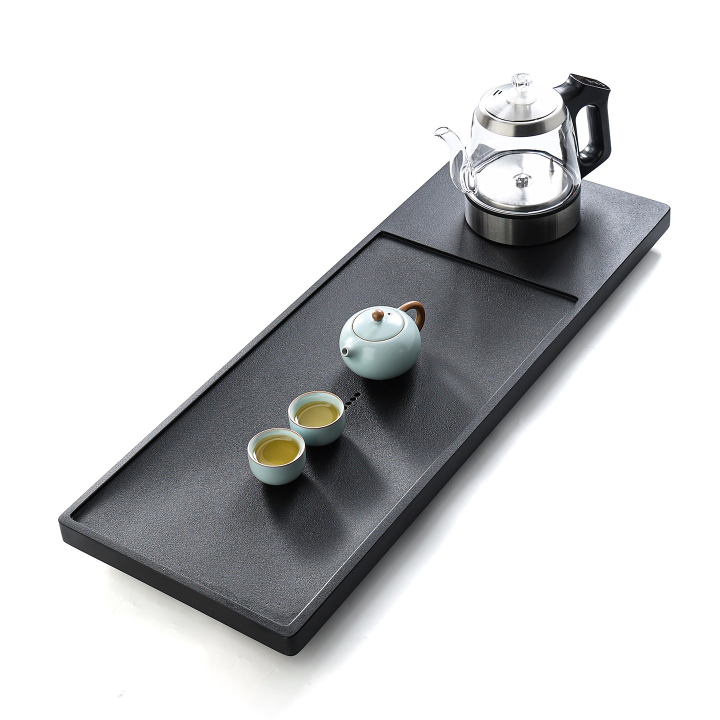 茶具乌金石茶盘套装自动上水茶台烧水壶一体茶托盘带排水茶海家用