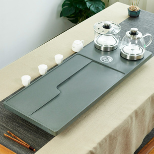 天然天罗绿石茶盘高端轻奢全自动上水茶台烧水壶一体电磁炉家用