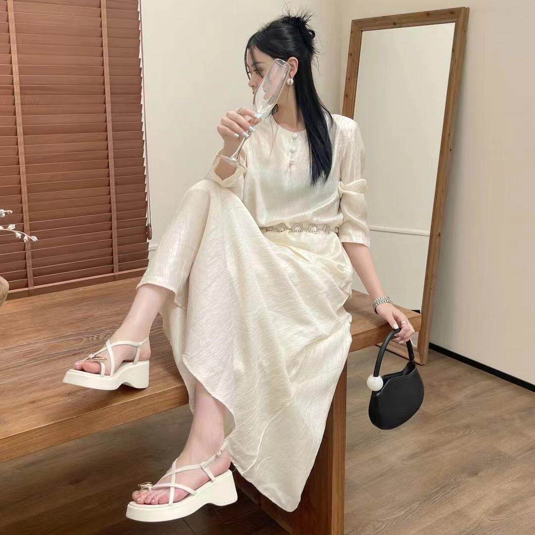 朱朱家松糕厚底交叉带凉鞋202休闲凉鞋