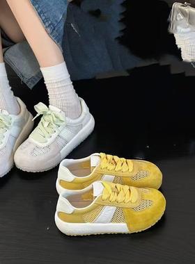 朱朱家复古轻便休闲鞋2025夏季新百搭透气厚底学生德训鞋2288226