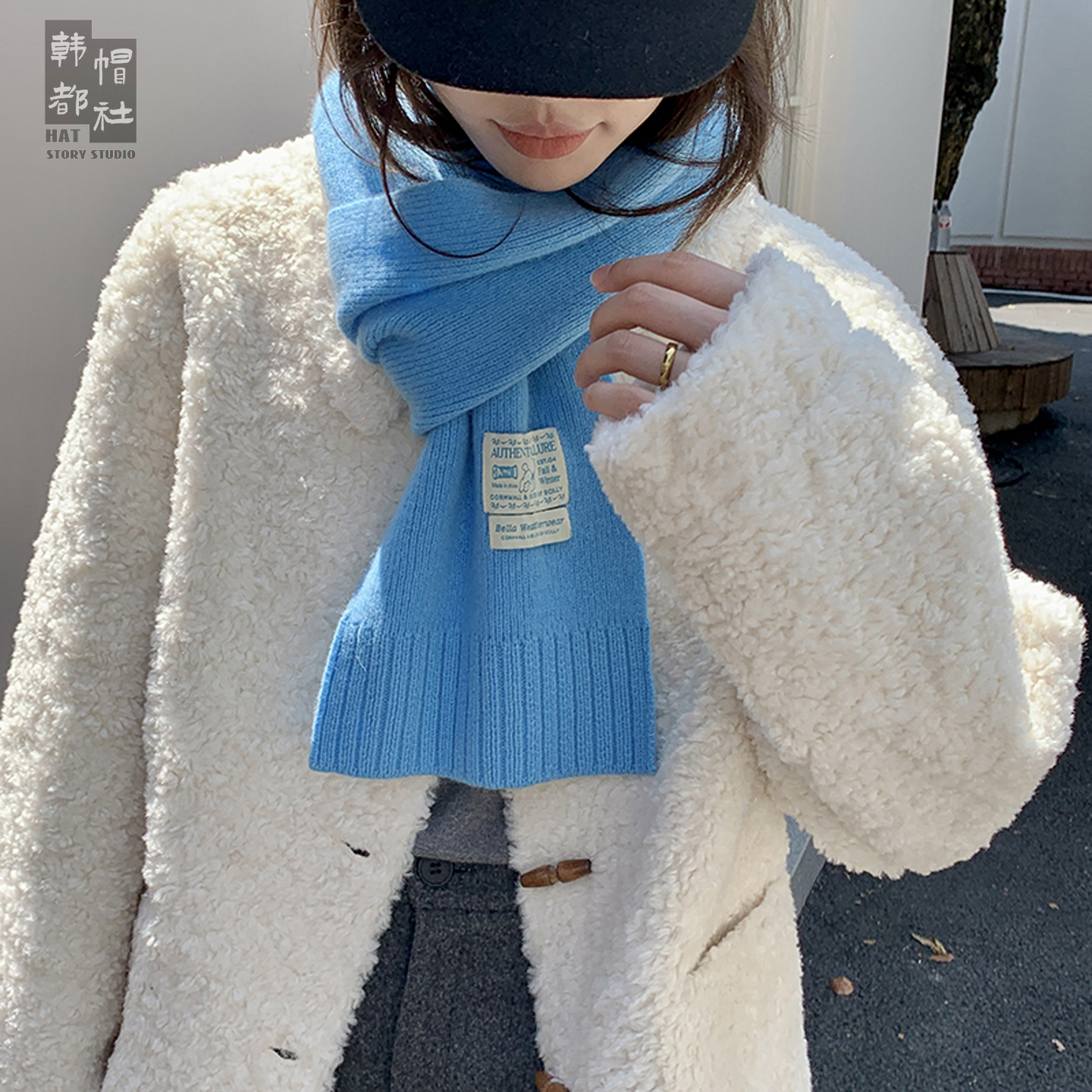 羊毛韩系ins针织围巾女秋冬