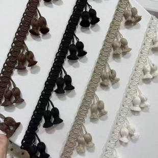 新款手工花边穗子窗帘装饰立边百搭欧式窗帘辅料双胞胎花边