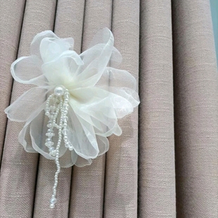 窗帘辅料配件饰品连头饰品蝴蝶结珍珠花朵带别针